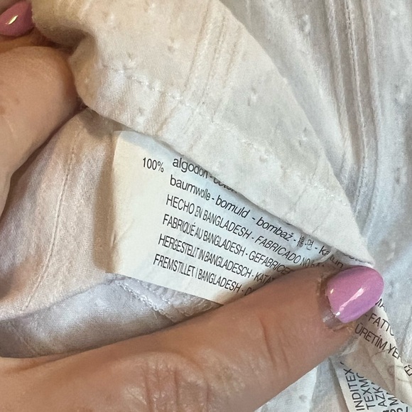 ZARA Baby Girl White Top 18-24 Months Swiss Dot Blouse Shirt Long Sleeves - Picture 3 of 5